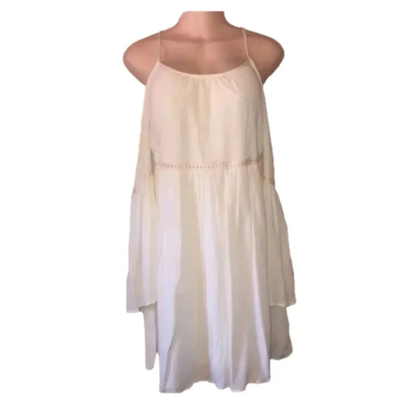 BIRDCAGE Label Boho Cream Cold Shoulder Dress by
Anthropologie - Picture 2 of 11